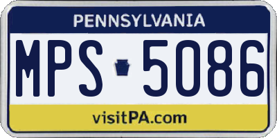 PA license plate MPS5086