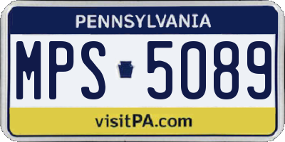 PA license plate MPS5089