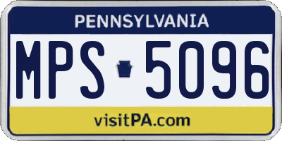 PA license plate MPS5096