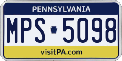 PA license plate MPS5098