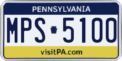 PA license plate MPS5100