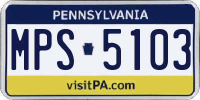 PA license plate MPS5103