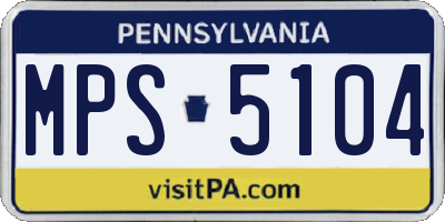PA license plate MPS5104