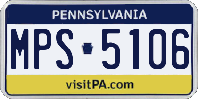 PA license plate MPS5106