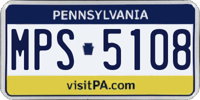 PA license plate MPS5108