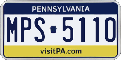 PA license plate MPS5110