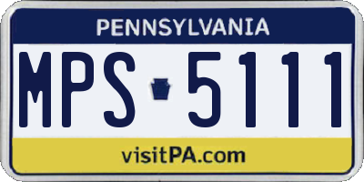 PA license plate MPS5111