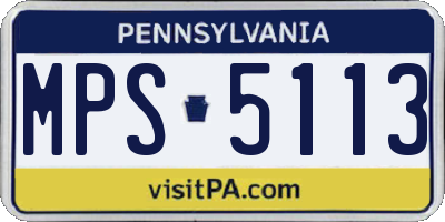 PA license plate MPS5113