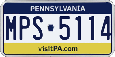 PA license plate MPS5114