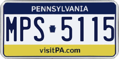 PA license plate MPS5115