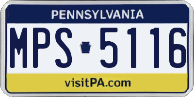 PA license plate MPS5116