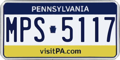 PA license plate MPS5117