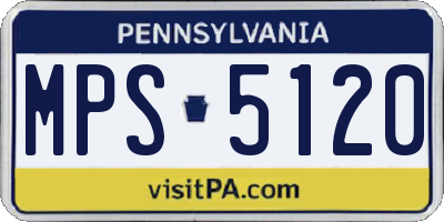 PA license plate MPS5120