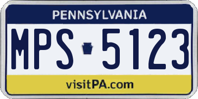 PA license plate MPS5123
