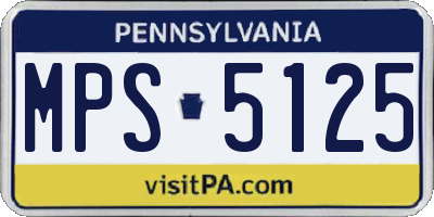 PA license plate MPS5125