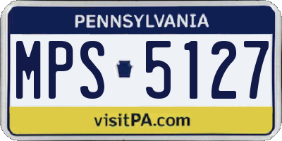 PA license plate MPS5127