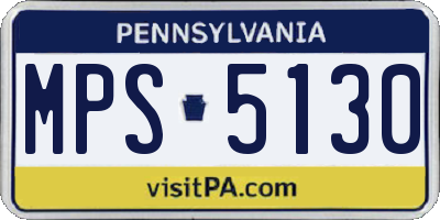 PA license plate MPS5130
