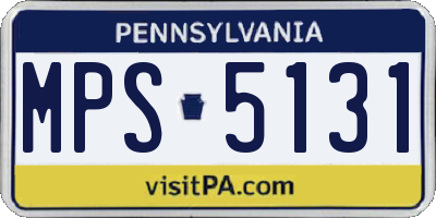 PA license plate MPS5131