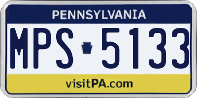 PA license plate MPS5133