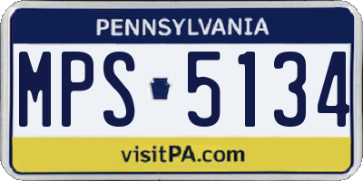 PA license plate MPS5134