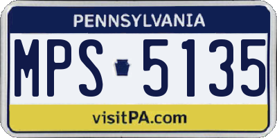PA license plate MPS5135