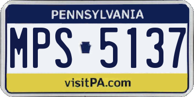 PA license plate MPS5137