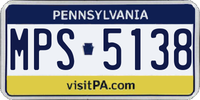 PA license plate MPS5138