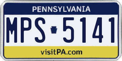 PA license plate MPS5141