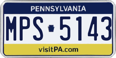 PA license plate MPS5143