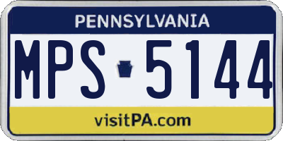 PA license plate MPS5144