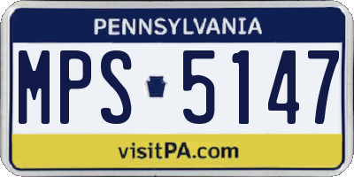 PA license plate MPS5147