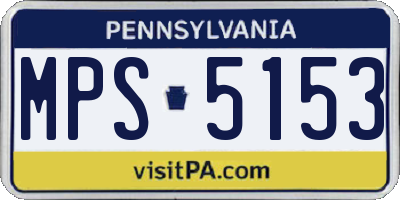 PA license plate MPS5153