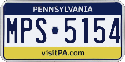 PA license plate MPS5154