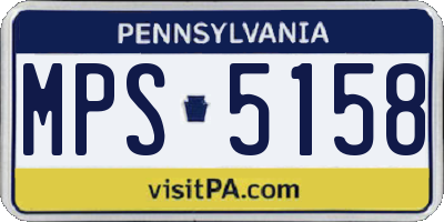 PA license plate MPS5158