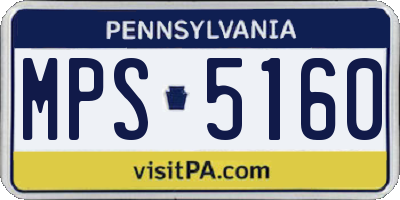 PA license plate MPS5160