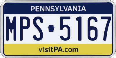 PA license plate MPS5167