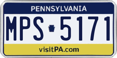 PA license plate MPS5171