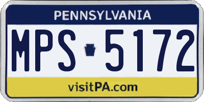 PA license plate MPS5172