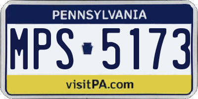 PA license plate MPS5173