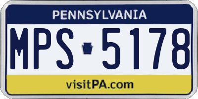 PA license plate MPS5178