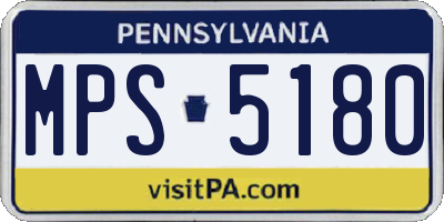 PA license plate MPS5180