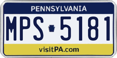 PA license plate MPS5181