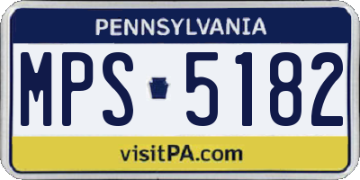 PA license plate MPS5182