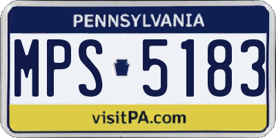 PA license plate MPS5183