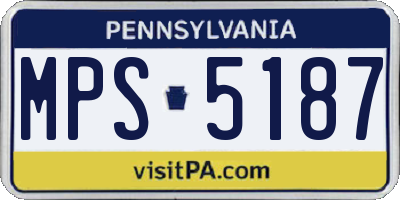 PA license plate MPS5187