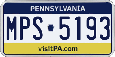 PA license plate MPS5193