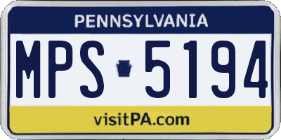 PA license plate MPS5194