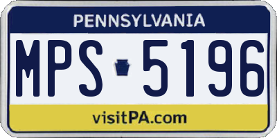 PA license plate MPS5196