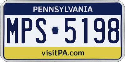 PA license plate MPS5198