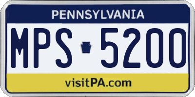 PA license plate MPS5200